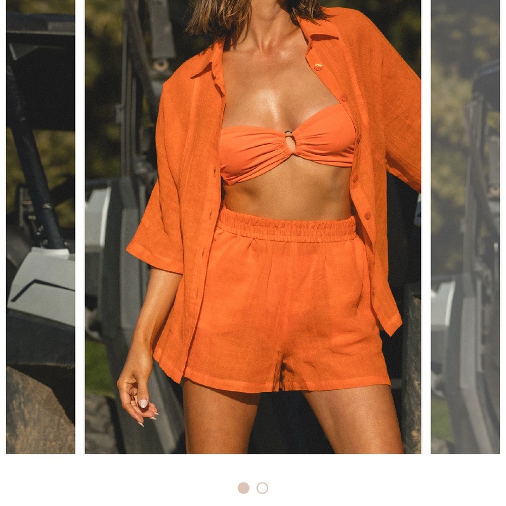 Tan + Lines 2 piece Stevie set in Tangerine. Sz 3. NWT